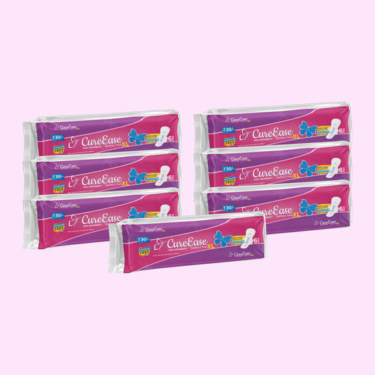 Premium Straight.Sanitary Napkin XL (Pack of 7) with free disposable bag