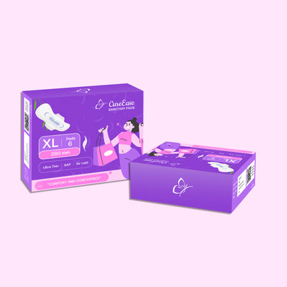Ultra-thin Premium Tri-Fold Sanitary Pad with Wooden Pulp Core (XL)