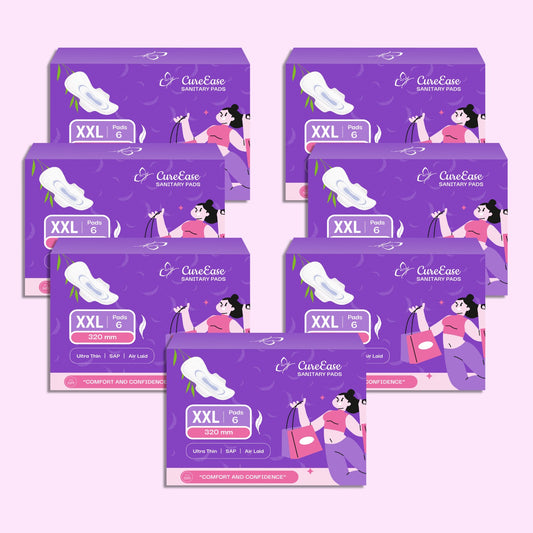 Ultra-thin Premium Tri-Fold Sanitary Pad with Wooden Pulp Core | XXL (Pack of 7)