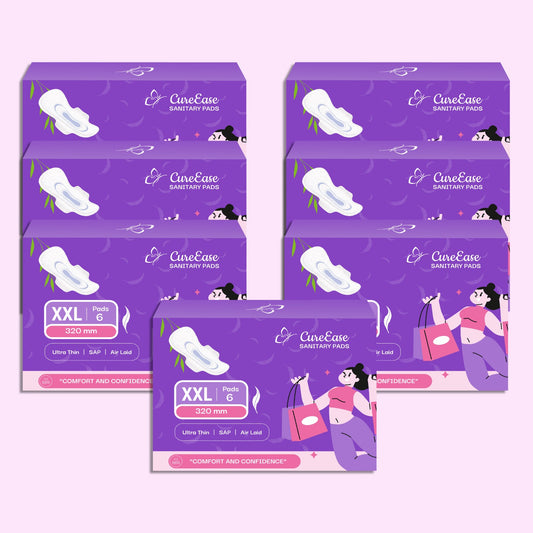 Ultra-thin Premium Tri-Fold Sanitary Pad with Wooden Pulp Core | XXL (Pack of 7)