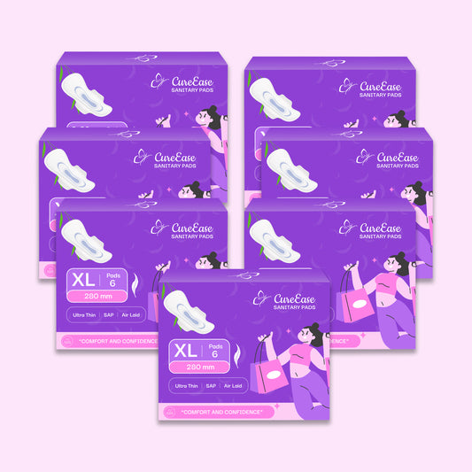 Ultra-thin Premium Tri-Fold Sanitary Pad with Wooden Pulp Core | XL (Pack of 7)